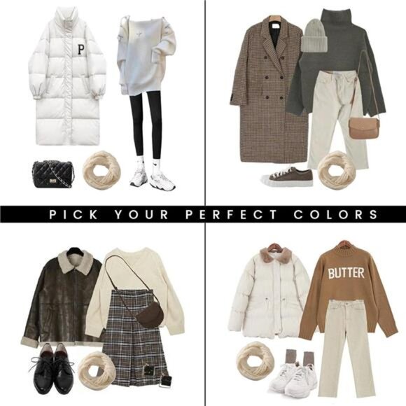 Womens Winter Scarf Infinity Knit Circle Loop Scarf Cold Weather Shawl Warm - Picture 7 of 8